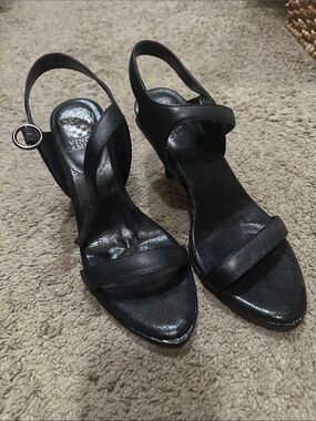 Vince Camuto Black Leather Slingback Heels